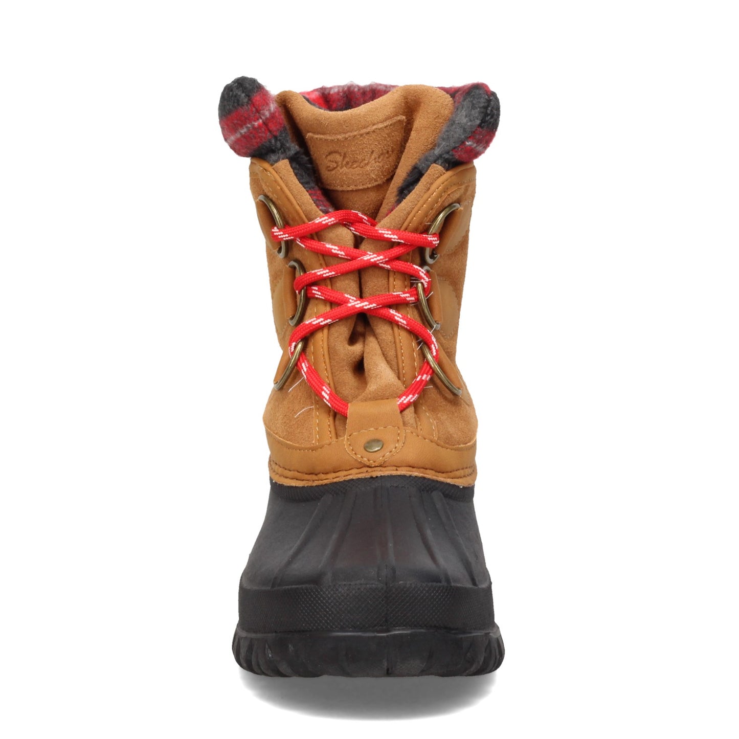 Peltz Shoes  Women's Skechers Windom - Plaid Town Boot Black 167284-BKBR