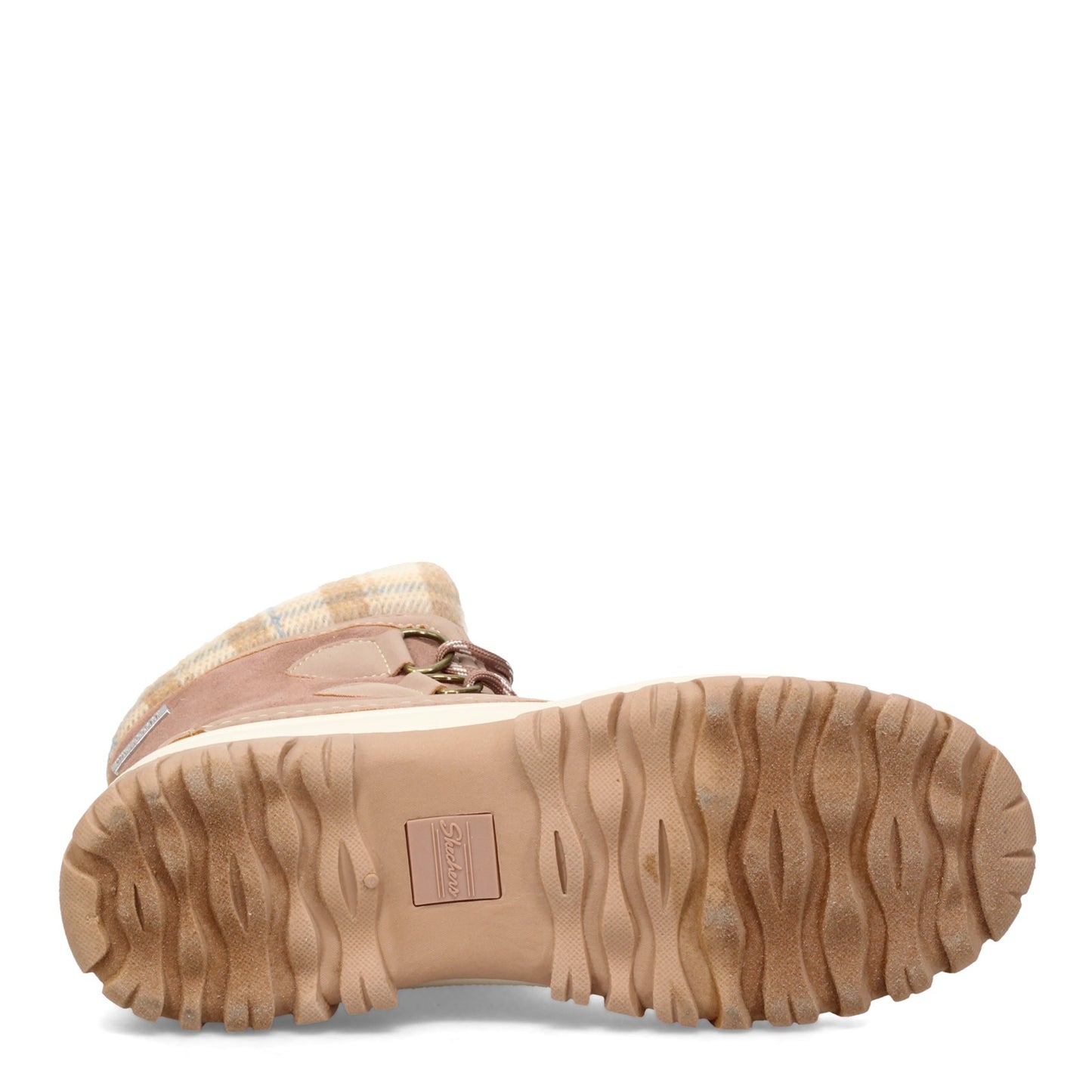 Peltz Shoes  Women's Skechers Windom - Plaid Town Boot NATURAL PINK 167284-NTPK