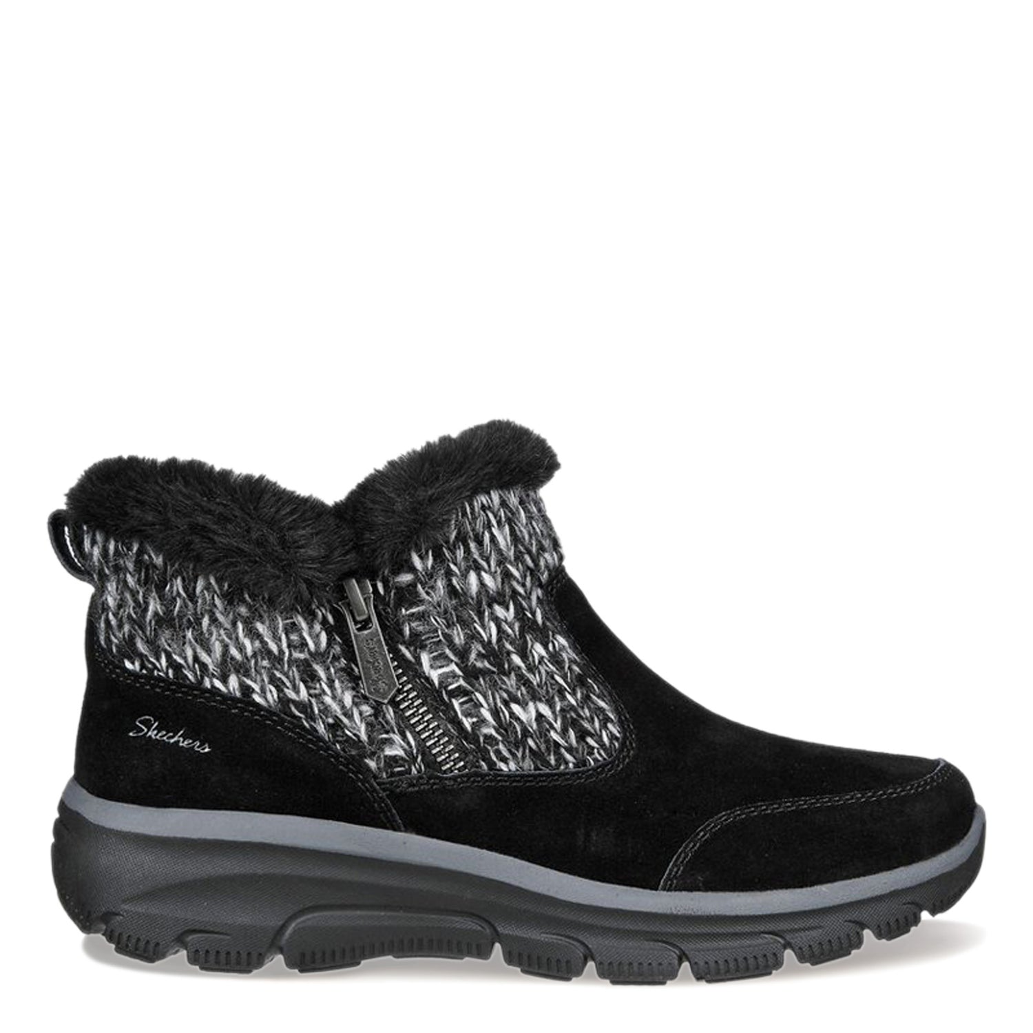 Peltz Shoes  Women's Skechers Relaxed Fit: Easy Going - Warmhearted Boot Black 167329-BLK