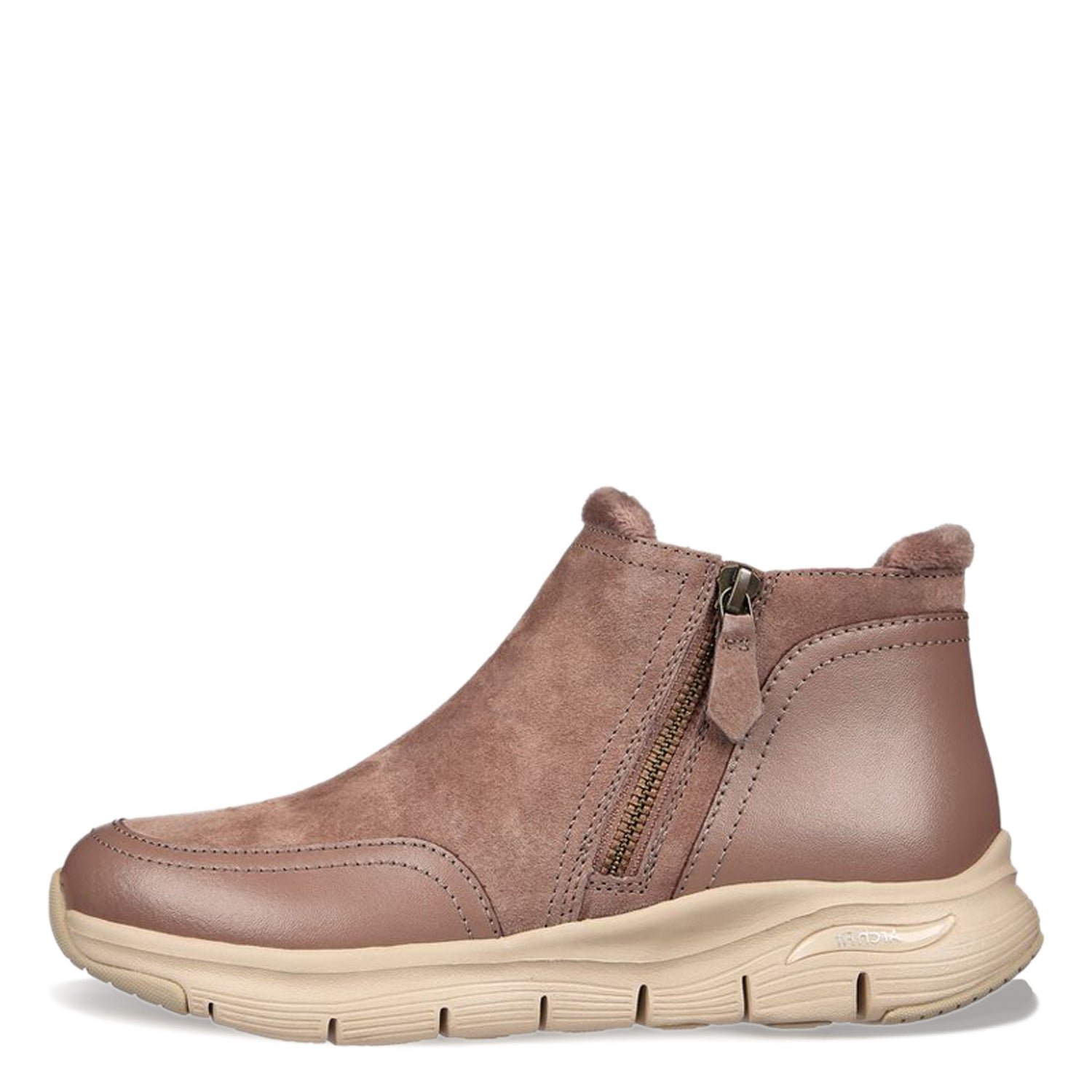 Peltz Shoes  Women's Skechers Arch Fit Smooth - Modest Boot MUSHROOM 167366-MUSH
