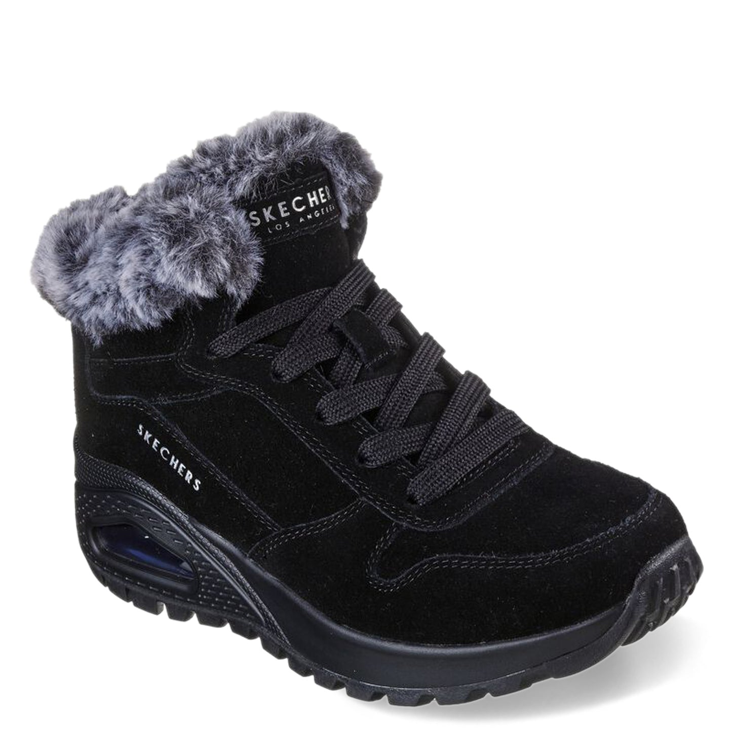 Peltz Shoes  Women's Skechers Street Uno Rugged - Wintriness Boot Black 167433-BLK