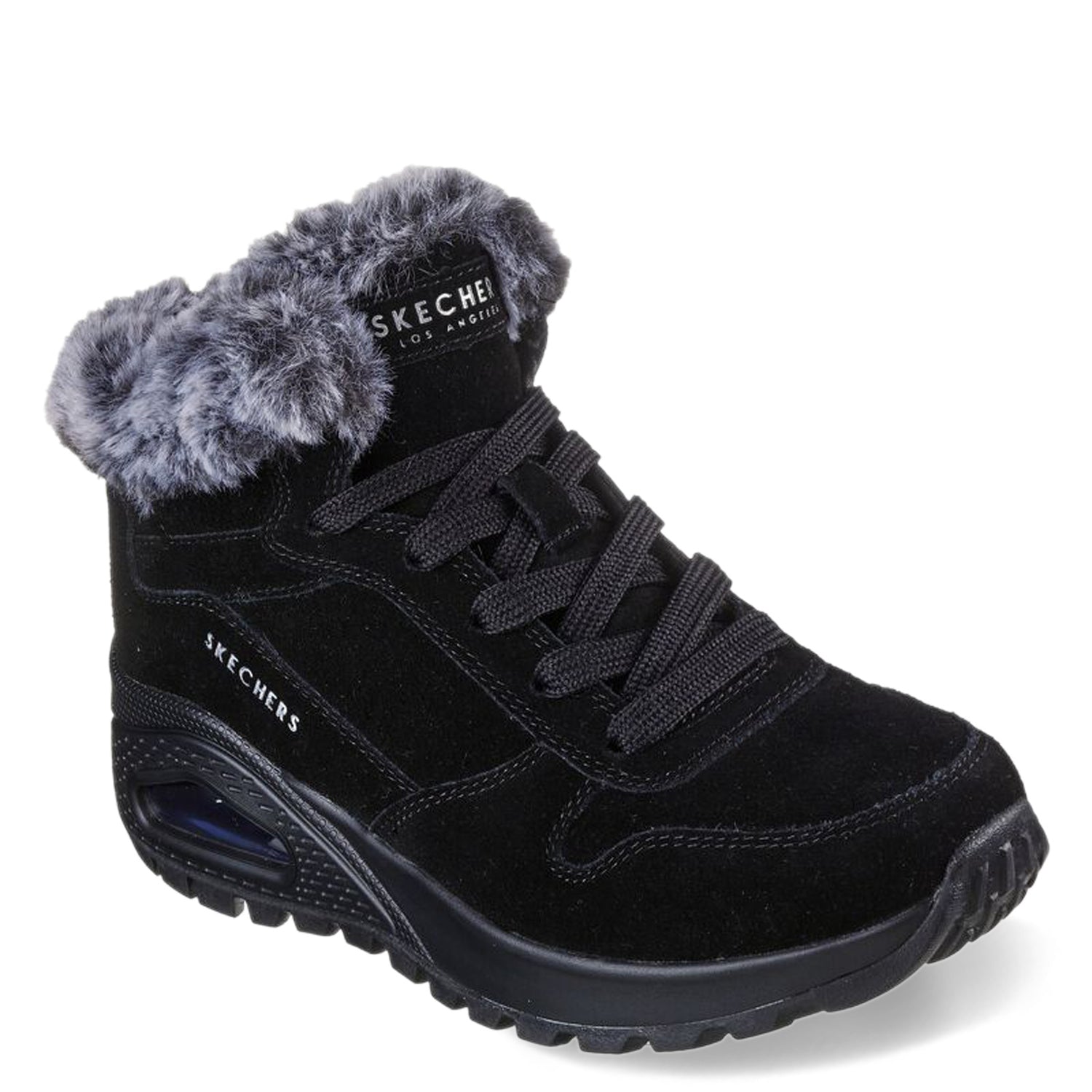 Peltz Shoes  Women's Skechers Street Uno Rugged - Wintriness Boot Black 167433-BLK