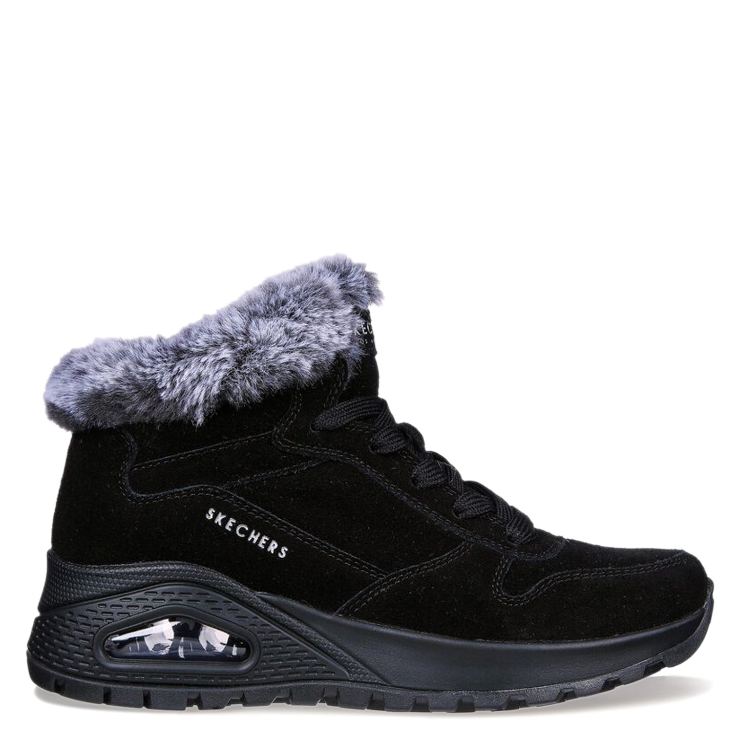 Peltz Shoes  Women's Skechers Street Uno Rugged - Wintriness Boot Black 167433-BLK