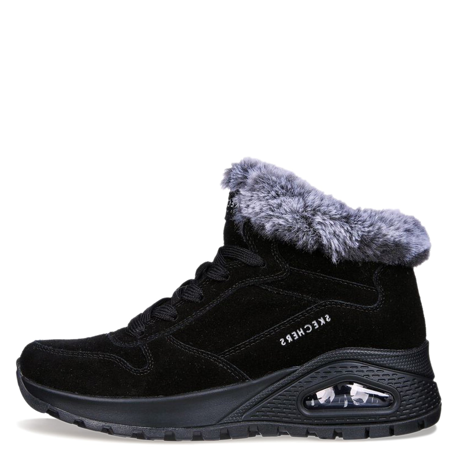 Peltz Shoes  Women's Skechers Street Uno Rugged - Wintriness Boot Black 167433-BLK