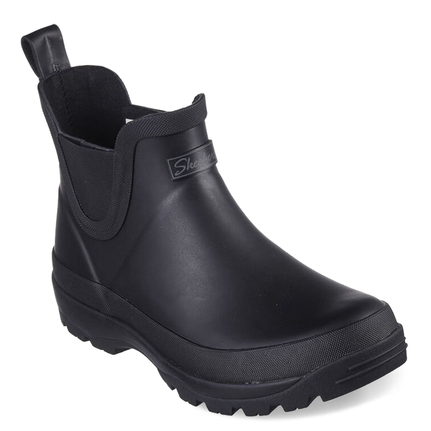 Peltz Shoes  Women's Skechers Martha Stewart Rugged Rain Boot BLACK 167812-BBK