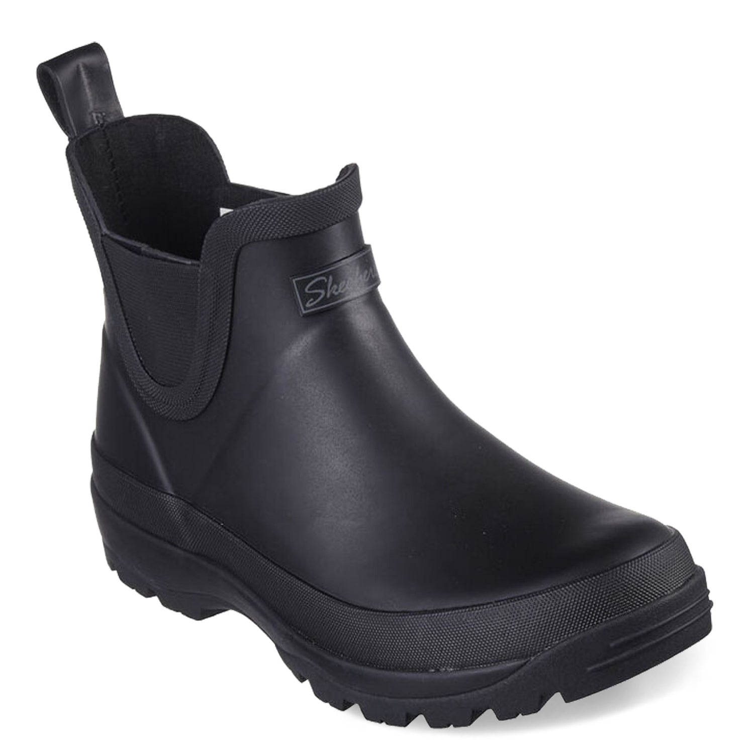 Peltz Shoes  Women's Skechers Martha Stewart Rugged Rain Boot BLACK 167812-BBK