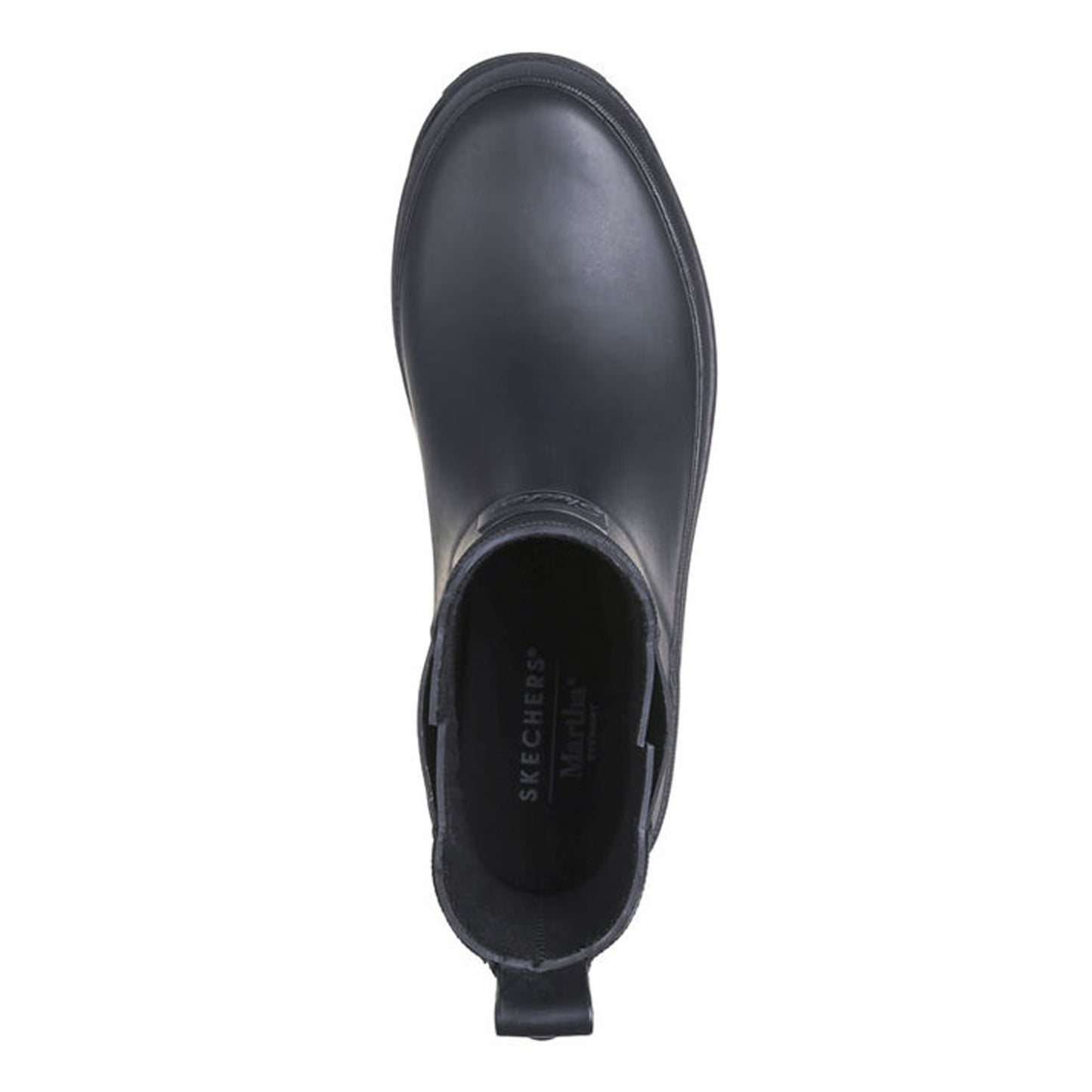 Peltz Shoes  Women's Skechers Martha Stewart Rugged Rain Boot BLACK 167812-BBK
