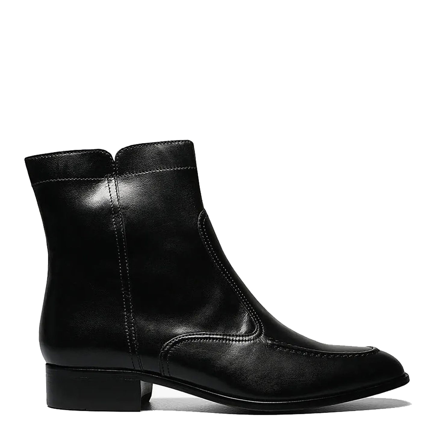 Peltz Shoes  Men's Florsheim Essex Moc Toe Zipper Boot BLACK 17074-01