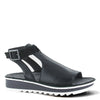 Peltz Shoes  Women's Naot Verbena Sandal Soft Black Lthr/Black Velvet Nubuck 17115-NNA