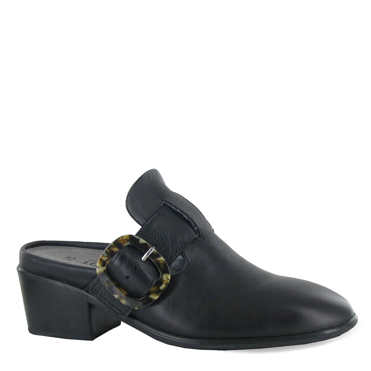 Peltz Shoes  Women’s Naot Choice Mule Black Leather 17499-BA6