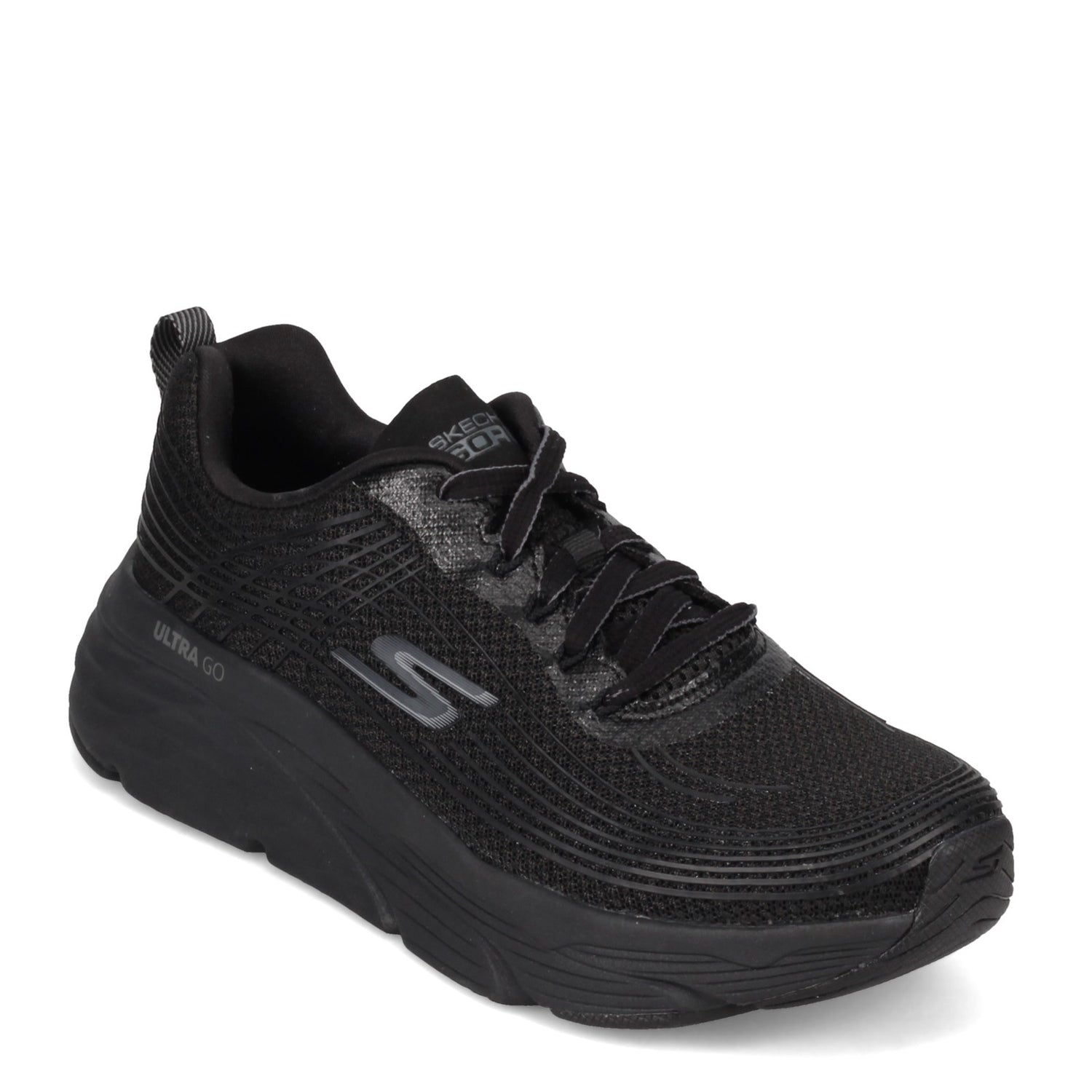 Peltz Shoes  Women's Skechers GOrun Max Cushioning Elite Sneaker BLACK 17693-BBK