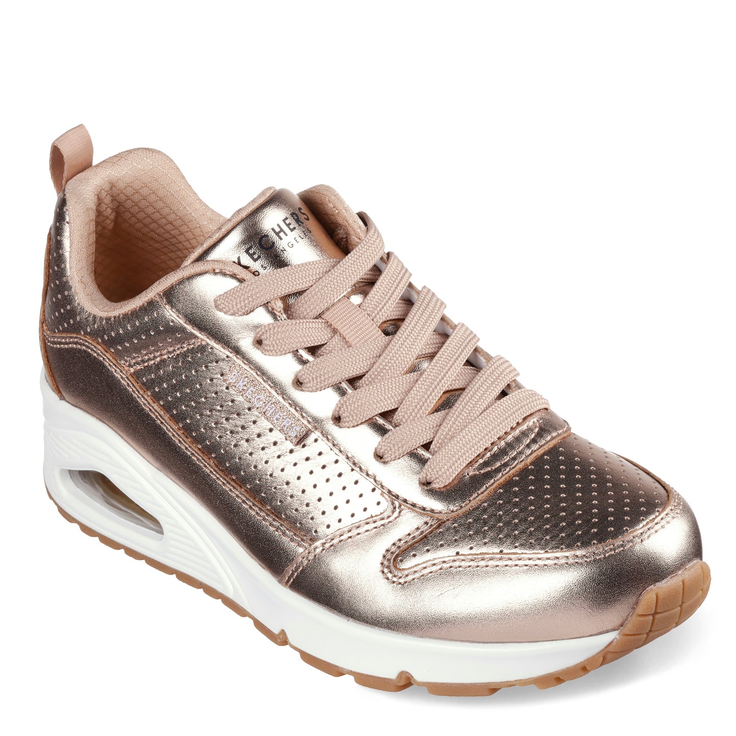 Peltz Shoes  Women's Skechers Street Uno – Metallixs Sneaker Rose/Gold 177109-RSGD