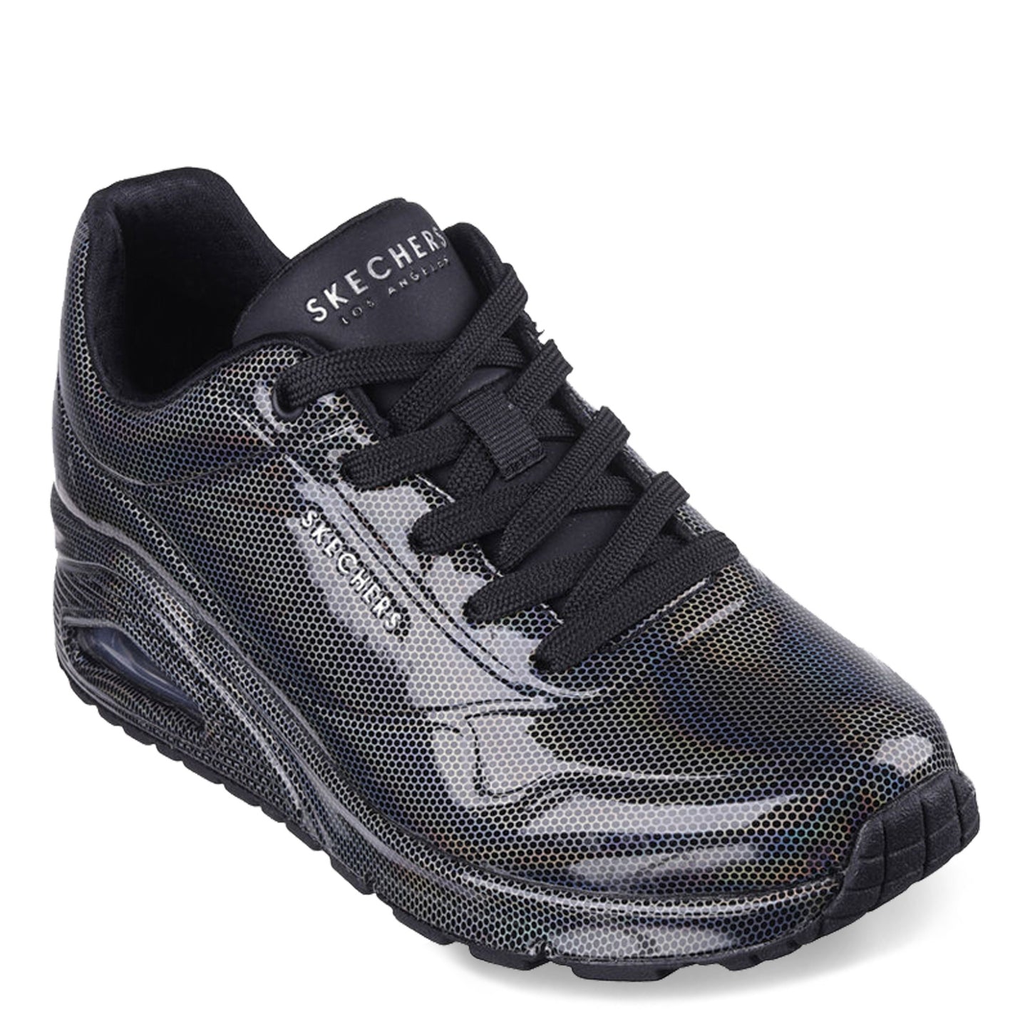 Peltz Shoes  Women's Skechers Street Uno - Dark Light Sneaker Gunmetal 177127-GUMT