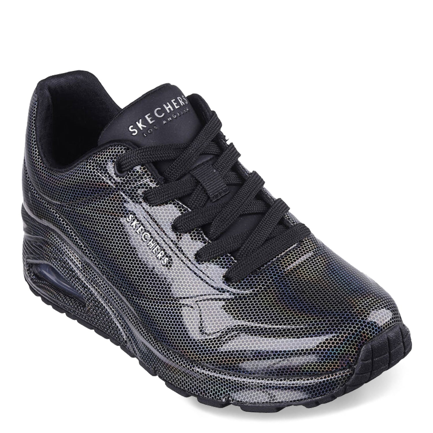 Peltz Shoes  Women's Skechers Street Uno - Dark Light Sneaker Gunmetal 177127-GUMT