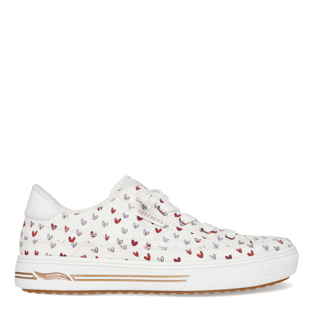 Women's Skechers JGoldcrown: Arch Fit Arcade - Love On Top Sneaker WHITE RED 177196-WRD