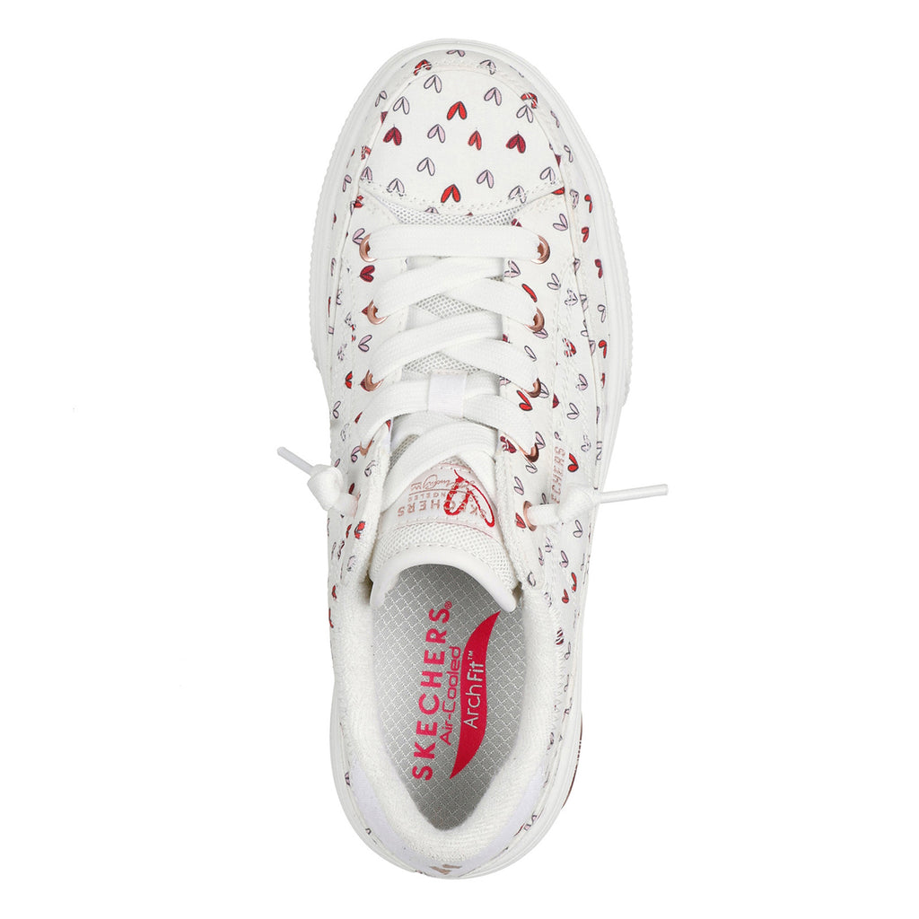 Women's Skechers JGoldcrown: Arch Fit Arcade - Love On Top Sneaker WHITE RED 177196-WRD
