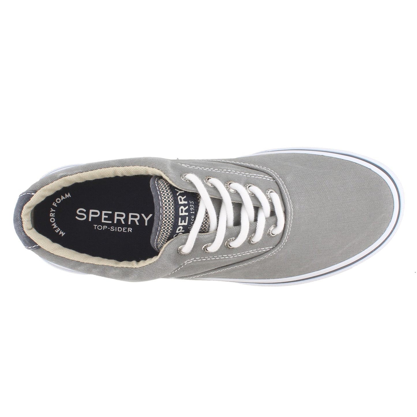 Peltz Shoes  Men's Sperry Halyard Sneaker GRAY 1772706