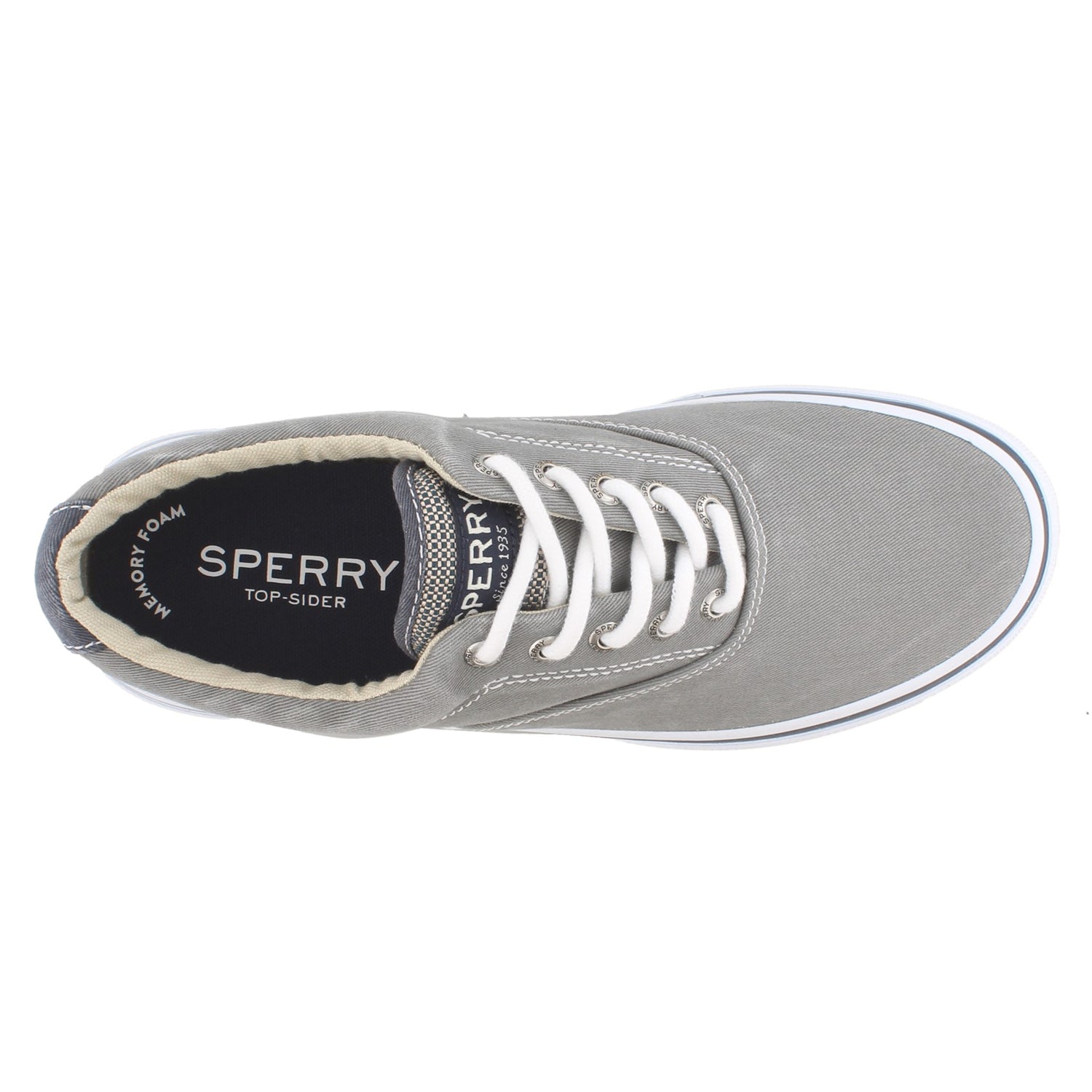 Peltz Shoes  Men's Sperry Halyard Sneaker GRAY 1772706