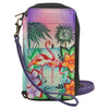 Peltz Shoes  Women's Anuschka Smartphone Wallet Tropical Flamingos 1844-TRF