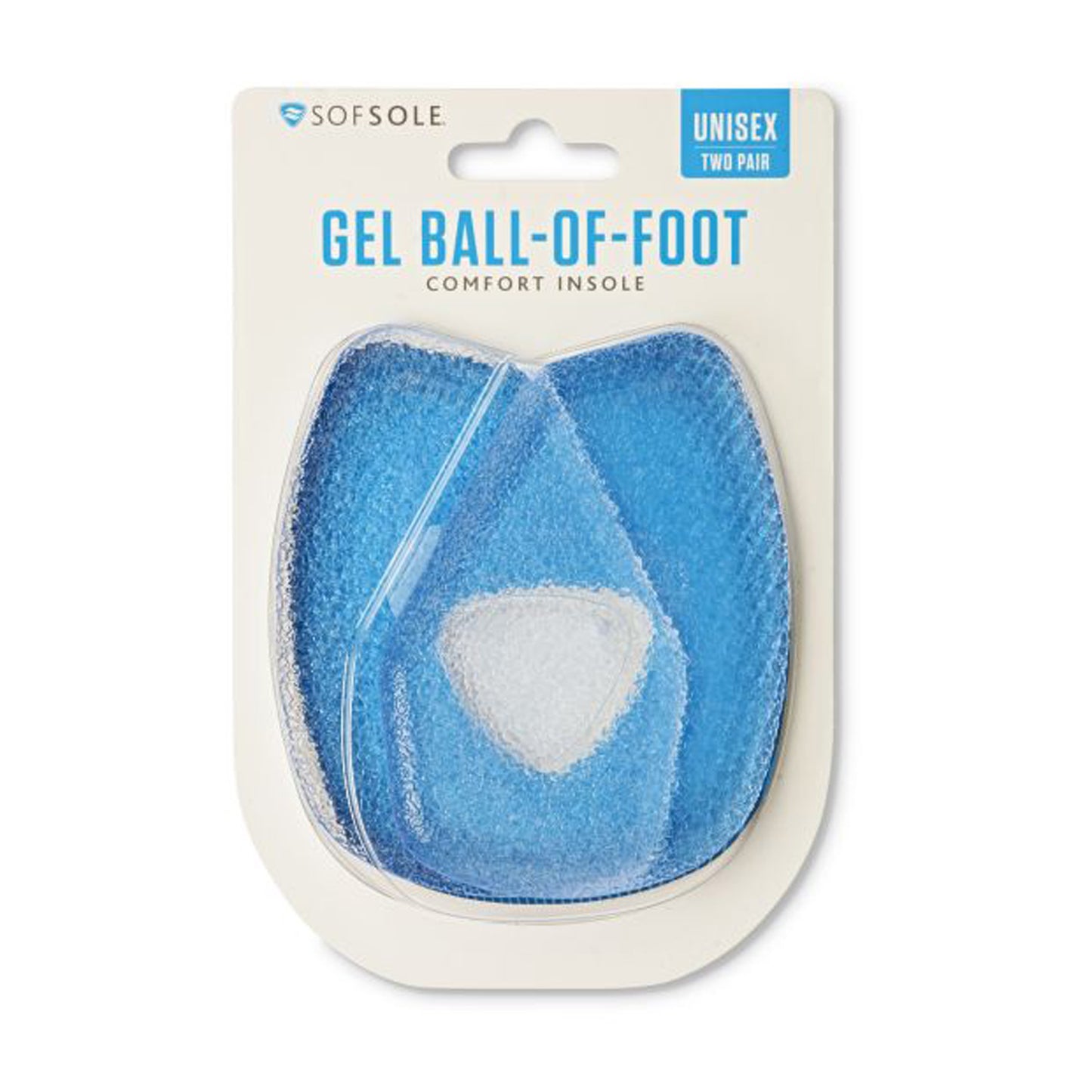 Peltz Shoes  Unisex Sof Sole Gel Ball of Foot Insert Clear 18901
