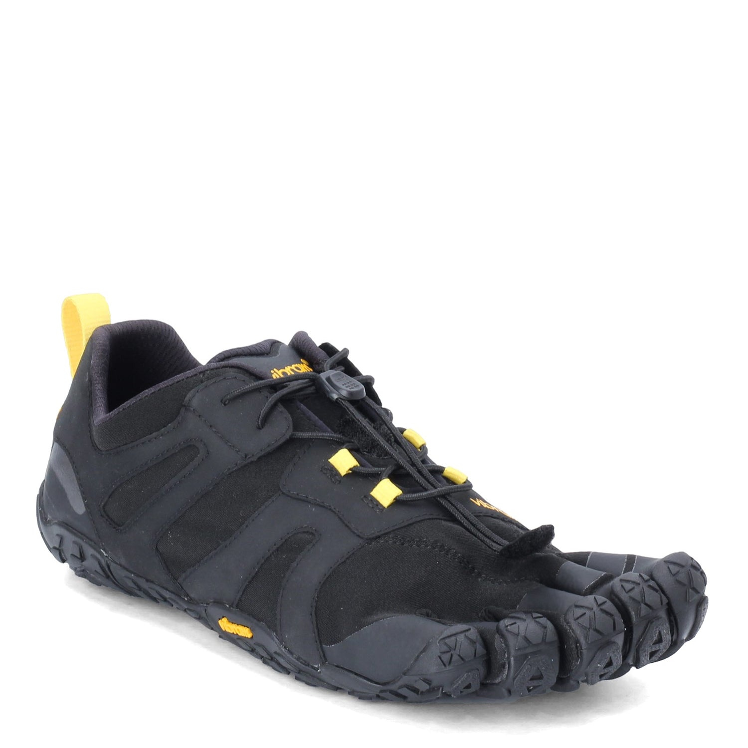 Peltz Shoes  Men's Vibram FiveFingers V-Trail 2.0 Running Shoe BLACK YELLOW 19M7601