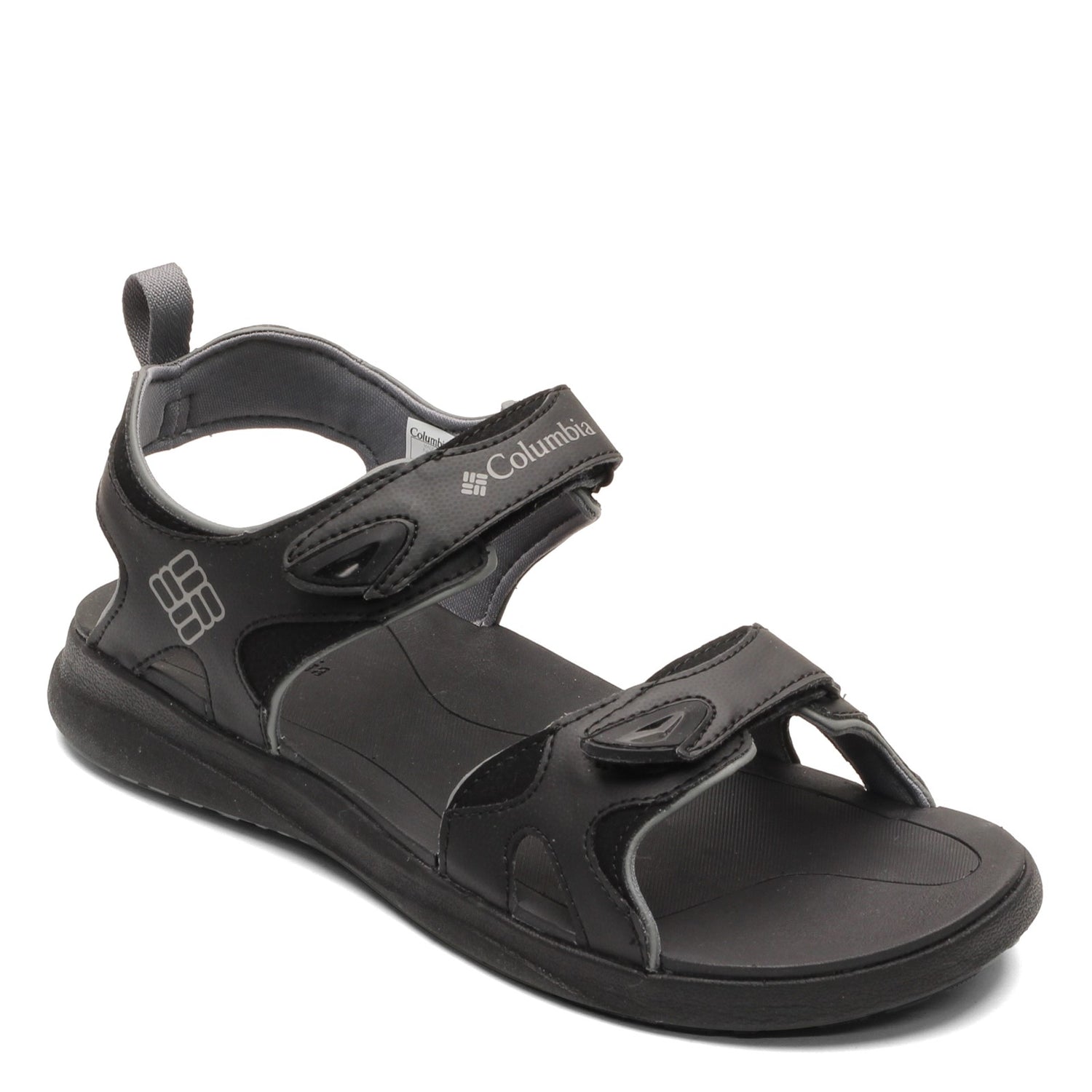 Peltz Shoes  Men's Columbia 2 Strap Sandal BLACK GREY 1907061-010