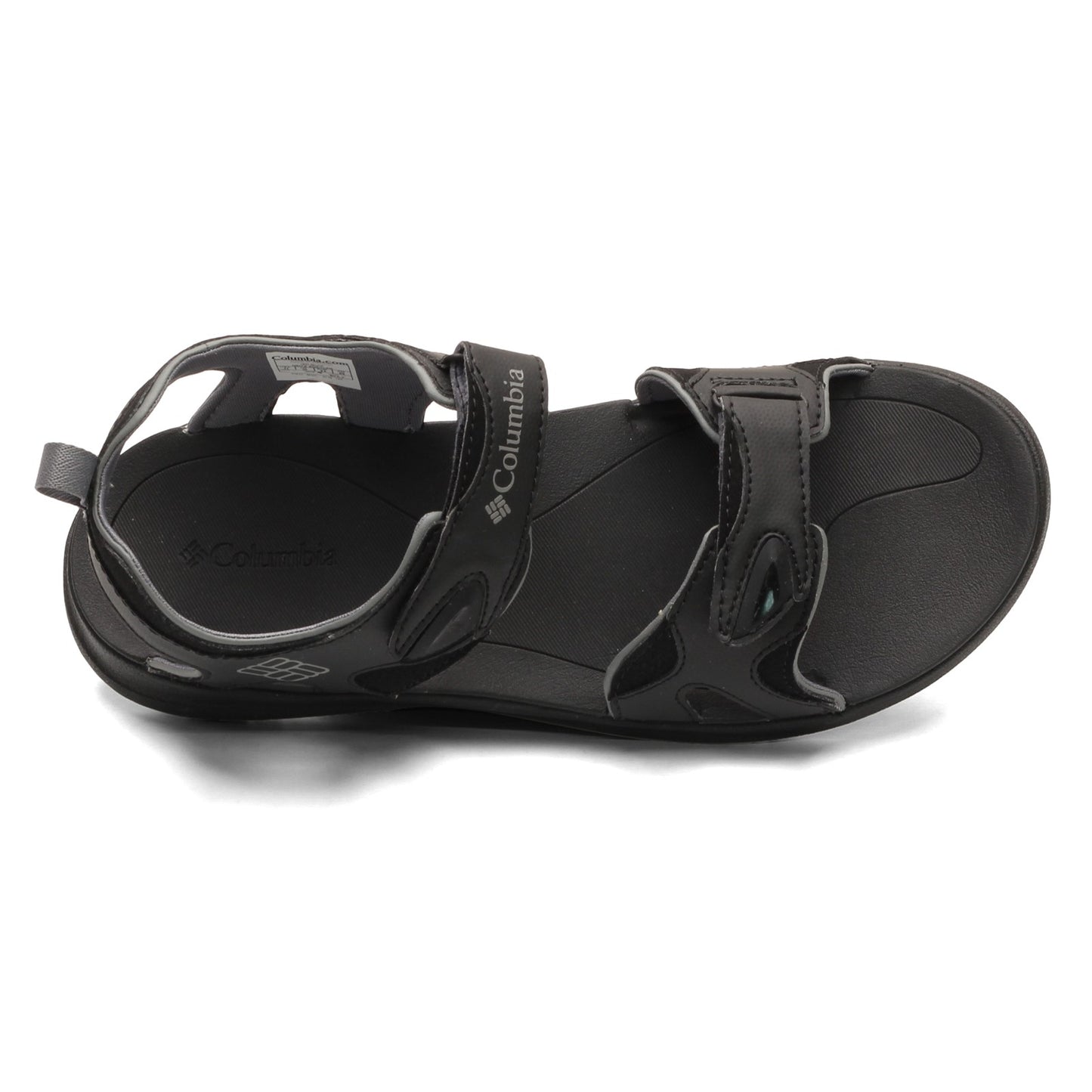 Peltz Shoes  Men's Columbia 2 Strap Sandal BLACK GREY 1907061-010