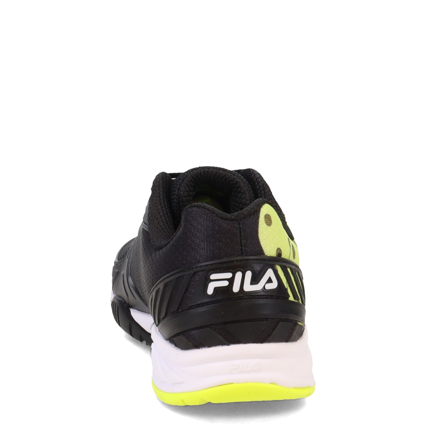Peltz Shoes  Men's Fila Volley Zone Pickleball Shoe Black/White/Sfty 1PM00596-016