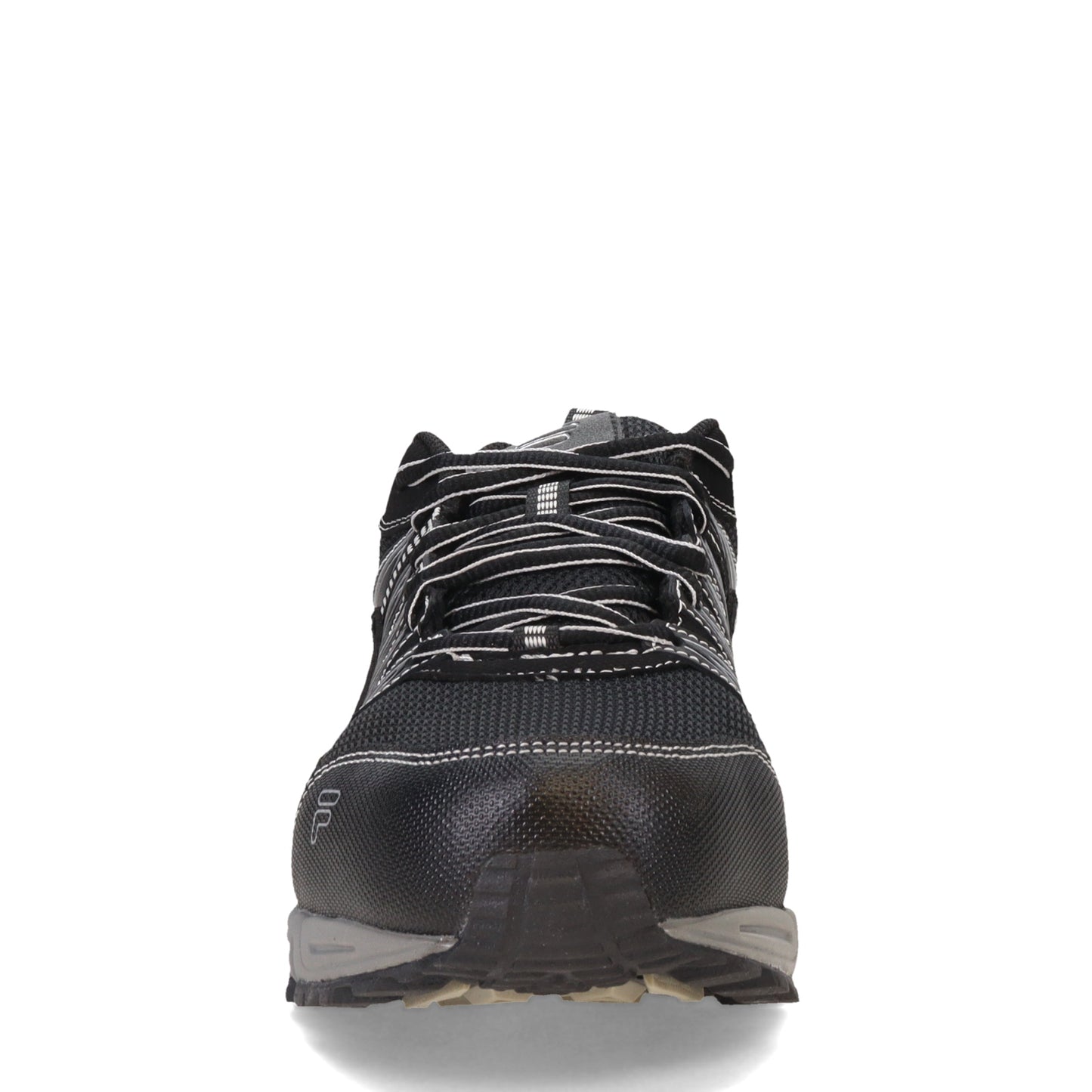 Peltz Shoes  Men's Fila Memory At Peake ST Trail Running Sneaker Black/Black/Metallic Silver 1SH40240-010