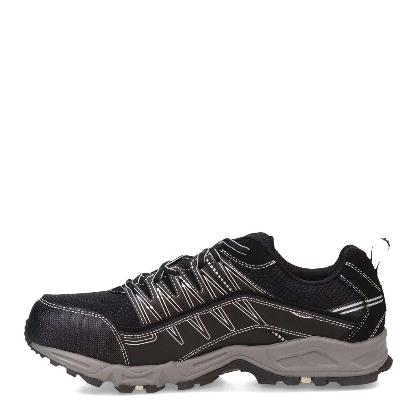 Peltz Shoes  Men's Fila Memory At Peake ST Trail Running Sneaker Black/Black/Metallic Silver 1SH40240-010