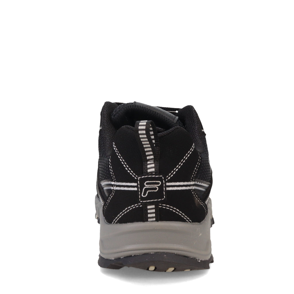 Men's Fila Memory At Peake ST Trail Running Sneaker BLACK/BLACK/METALLIC SILVER 1SH40240-010