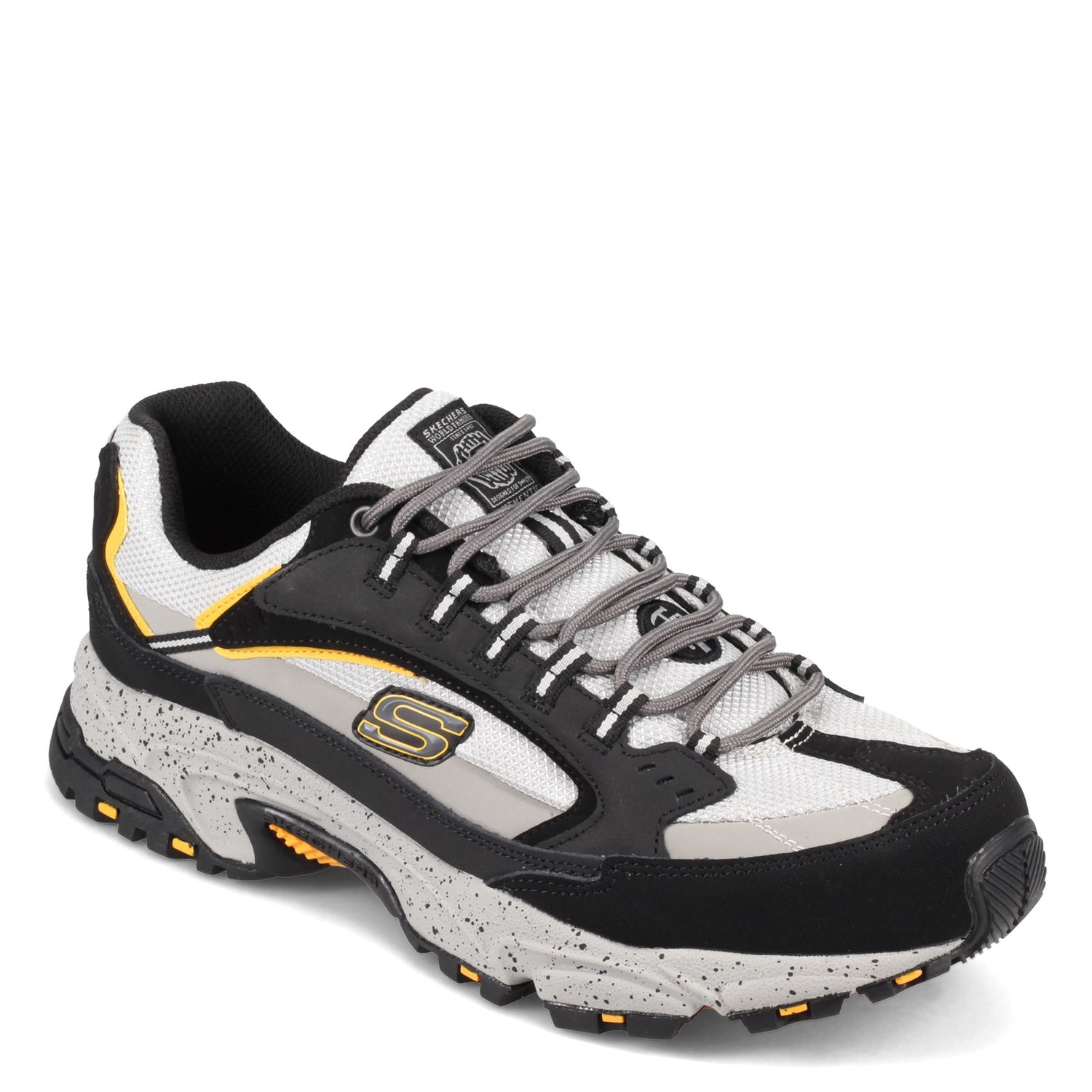 Peltz Shoes  Men's Skechers Stamina ST Sneaker BLACK / GRAY 200033-BKGY