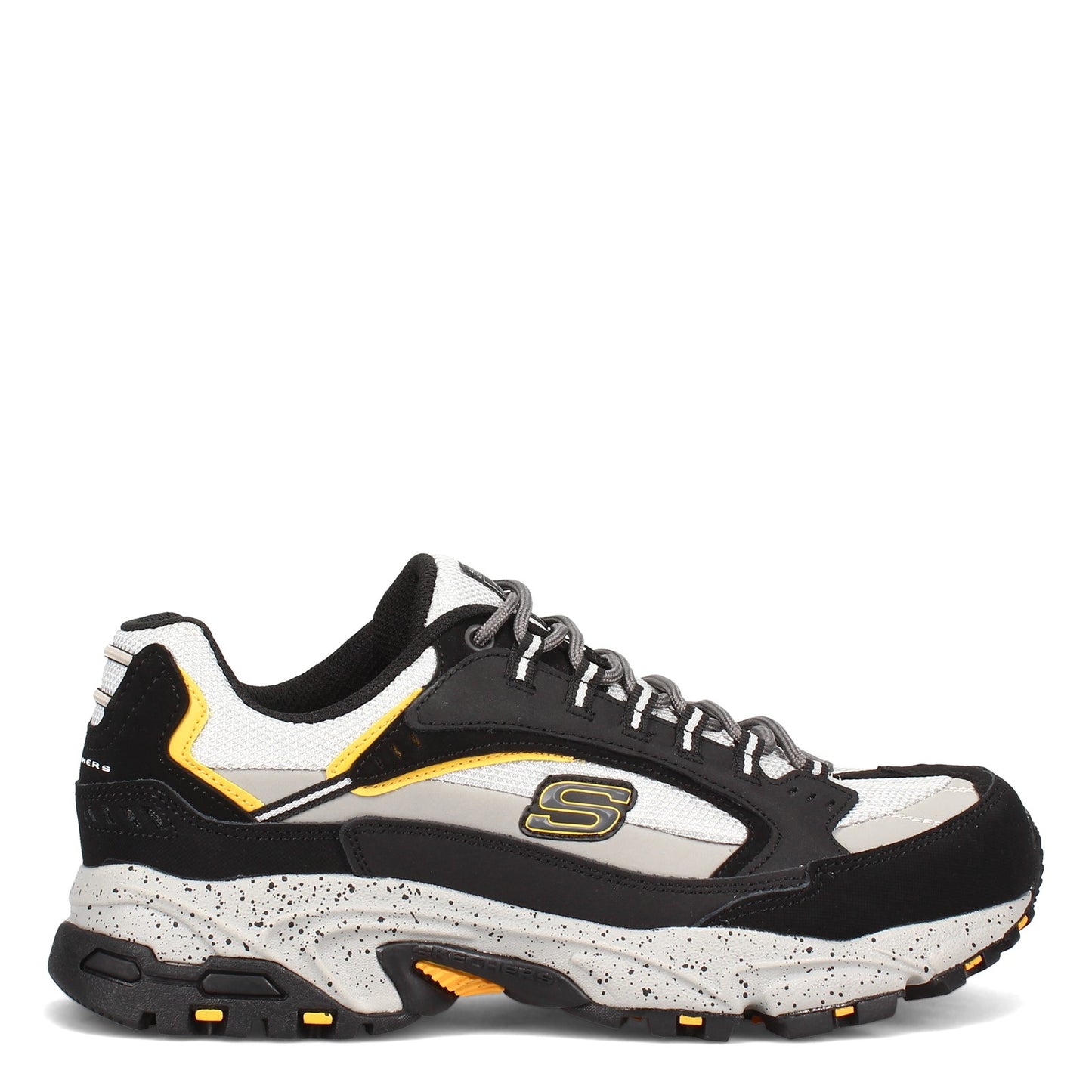 Peltz Shoes  Men's Skechers Stamina ST Sneaker BLACK / GRAY 200033-BKGY