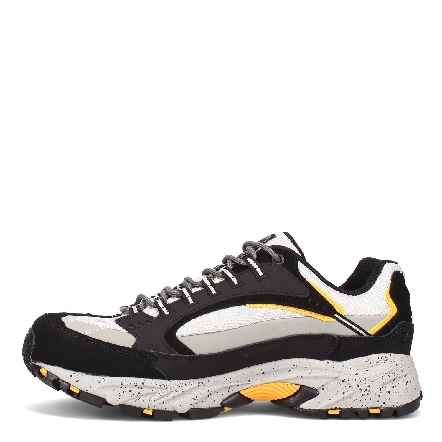 Peltz Shoes  Men's Skechers Stamina ST Sneaker BLACK / GRAY 200033-BKGY
