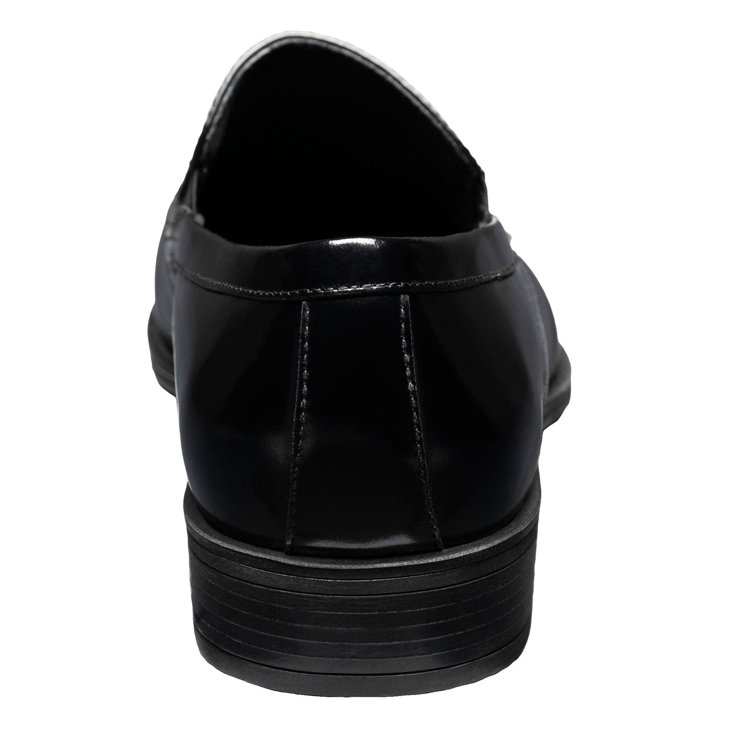 Peltz Shoes  Men's Stacy Adams Aldrich Moc Toe Slip-On BLACK SHINY 20193-001