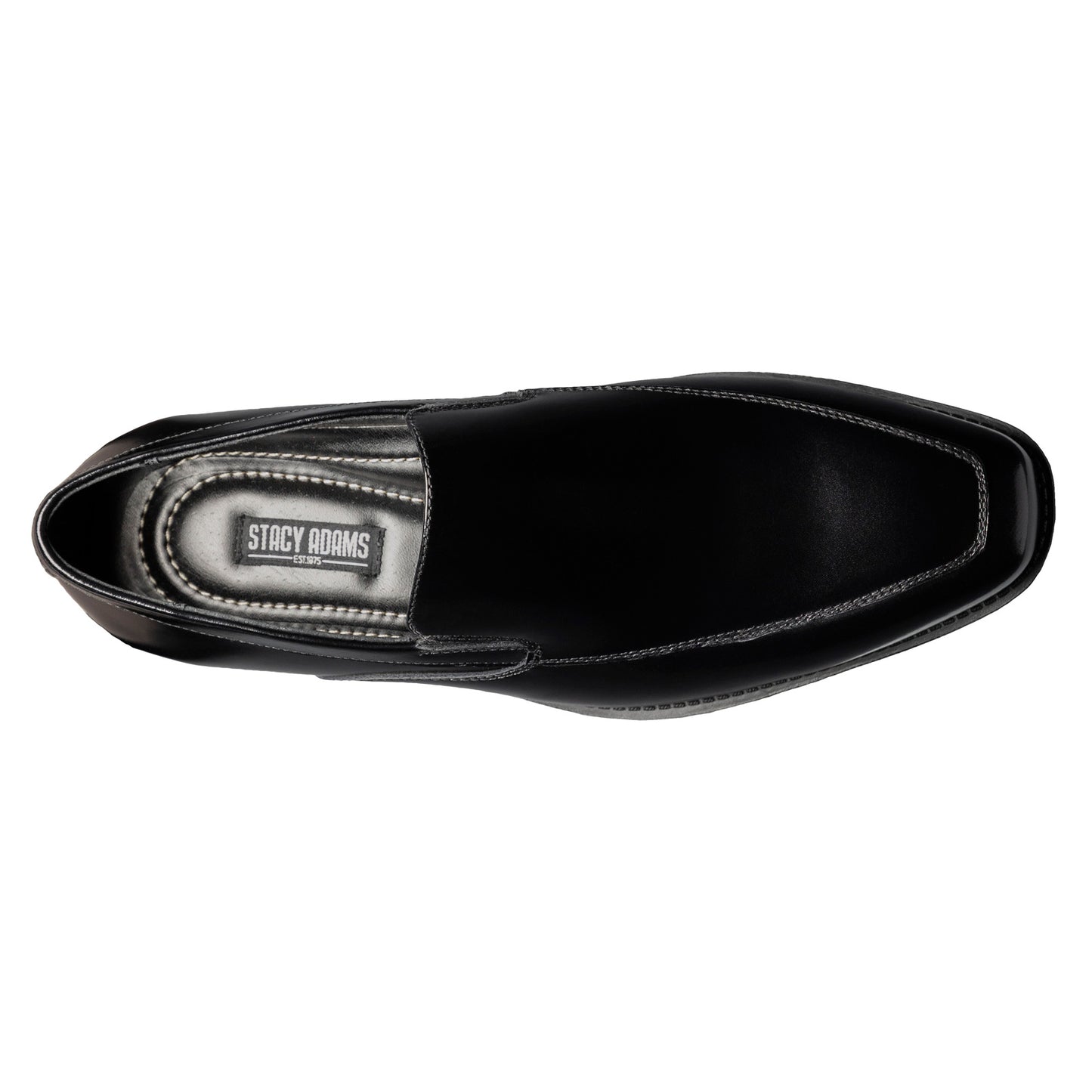 Peltz Shoes  Men's Stacy Adams Aldrich Moc Toe Slip-On BLACK SHINY 20193-001