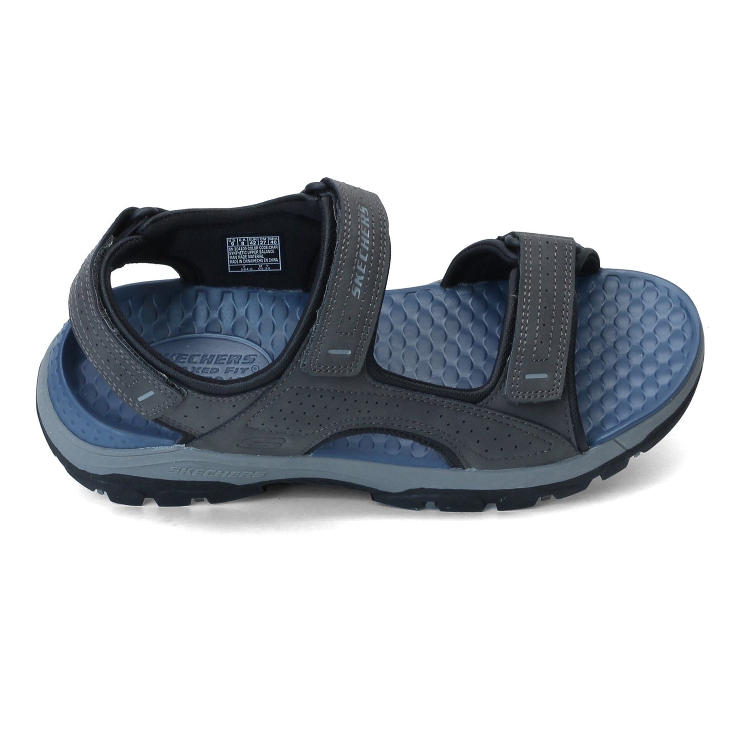 Peltz Shoes  Men's Skechers Tresmen Garo Sandal CHARCOAL 204105-CHAR