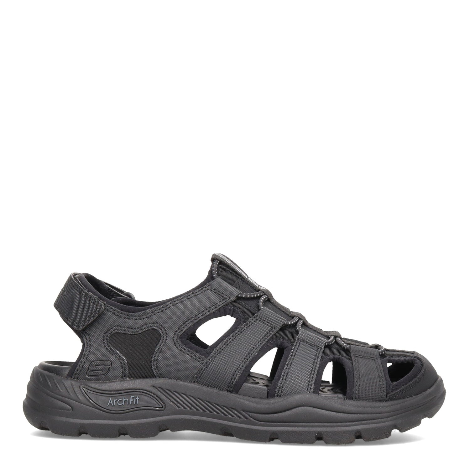 Peltz Shoes  Men's Skechers Arch Fit Motley SD - Verlander Sandal BLACK 204348-BLK