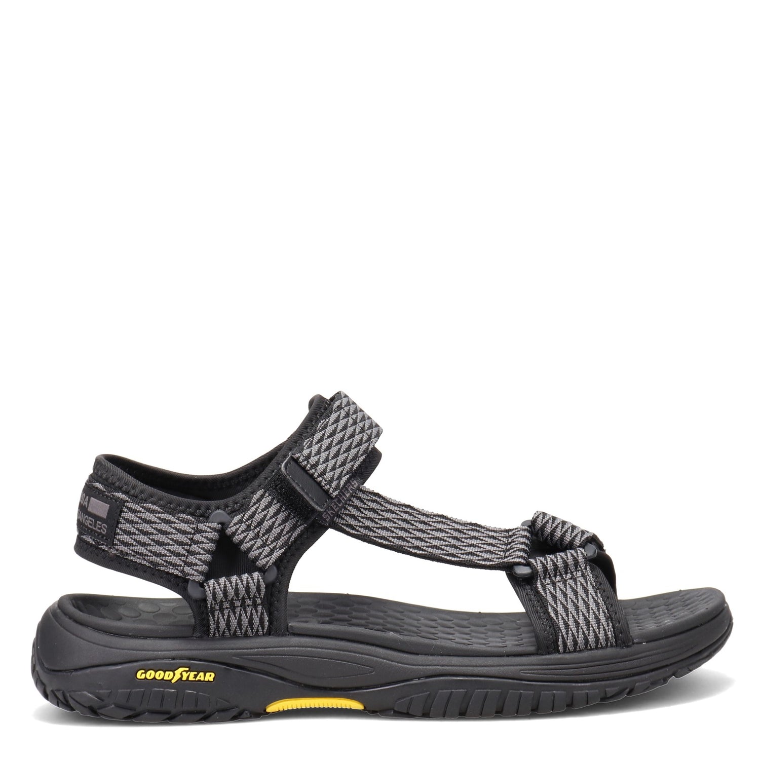 Peltz Shoes  Men's Skechers Relaxed Fit: Lomell - Rip Tide Sandal BLACK / GRAY 204351-BKGY