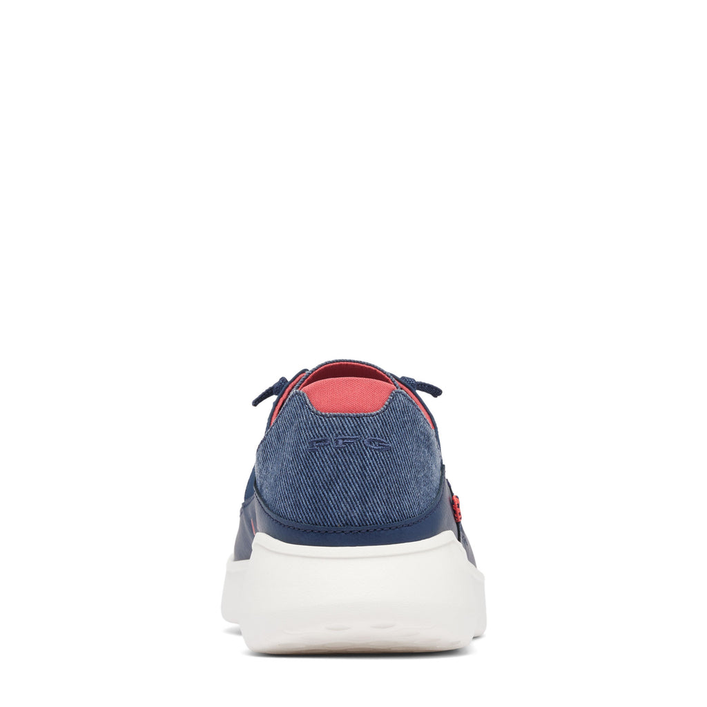 Men's Columbia Boatside Relaxed PFG Slip-On Shoe - Wide Width COLLEGIATE NAVY SUNSET RED 2063072-464