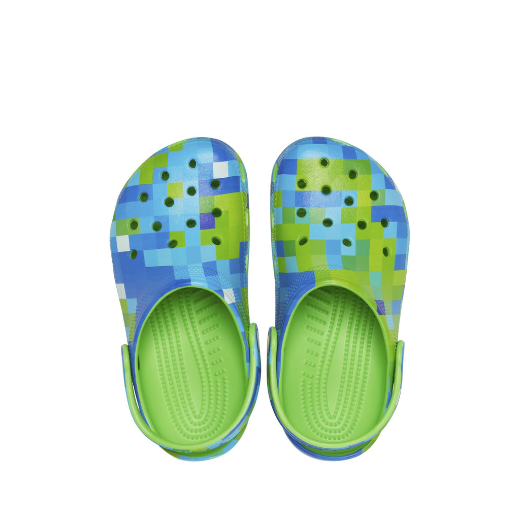 Boy's Crocs, Classic Digi Block Clog - Little Kid & Big Kid GREEN SLIME 209696-3WA