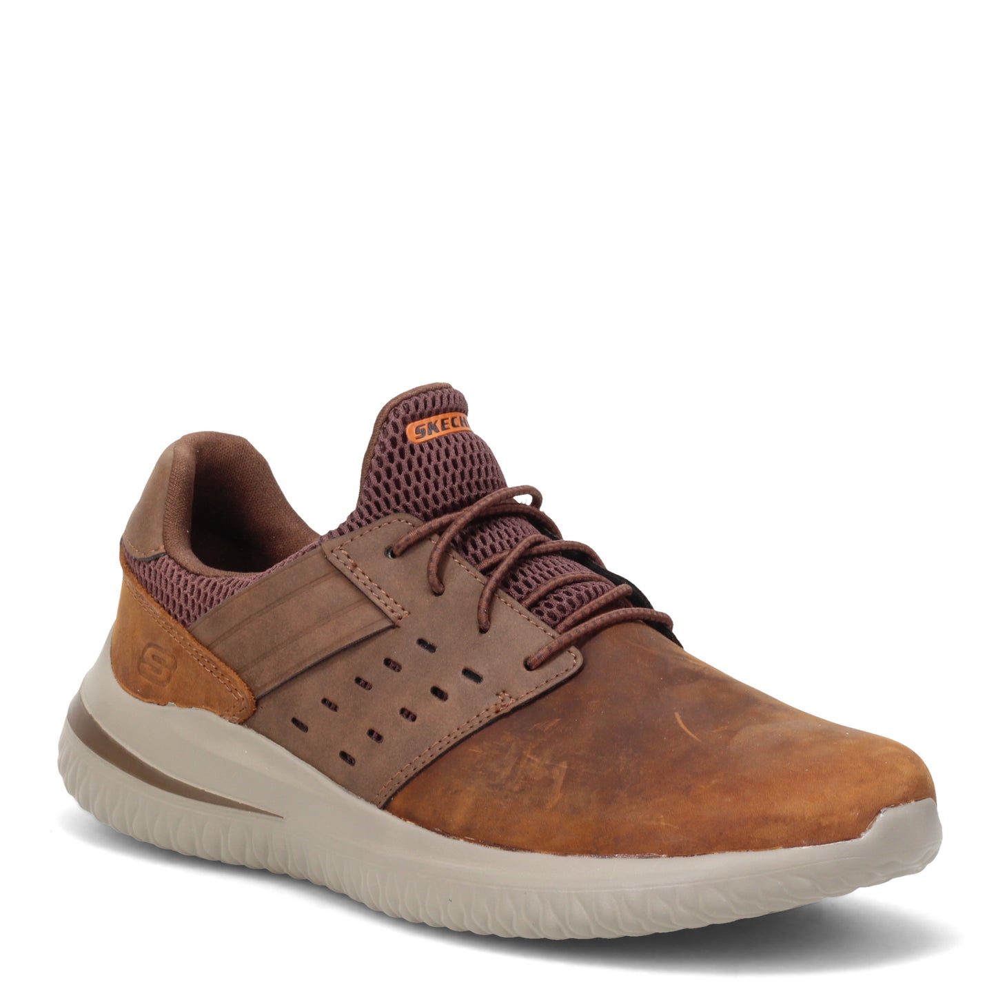 Peltz Shoes  Men's Skechers Street Delson 3.0 - Ezra Sneaker DARK BROWN 210308-CDB