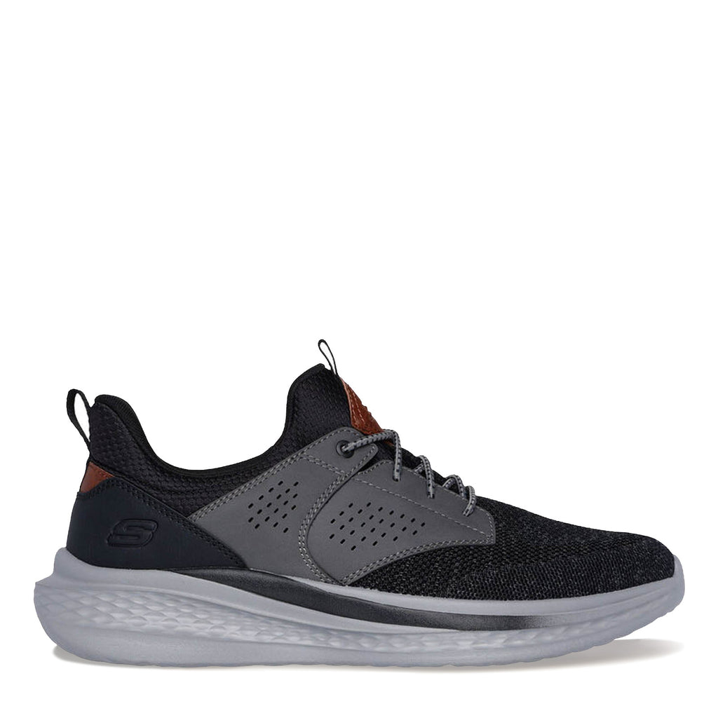 Men's Skechers Relaxed Fit: Slade - Breyer Sneaker BLACK GRAY KNIT 210892-BKGY