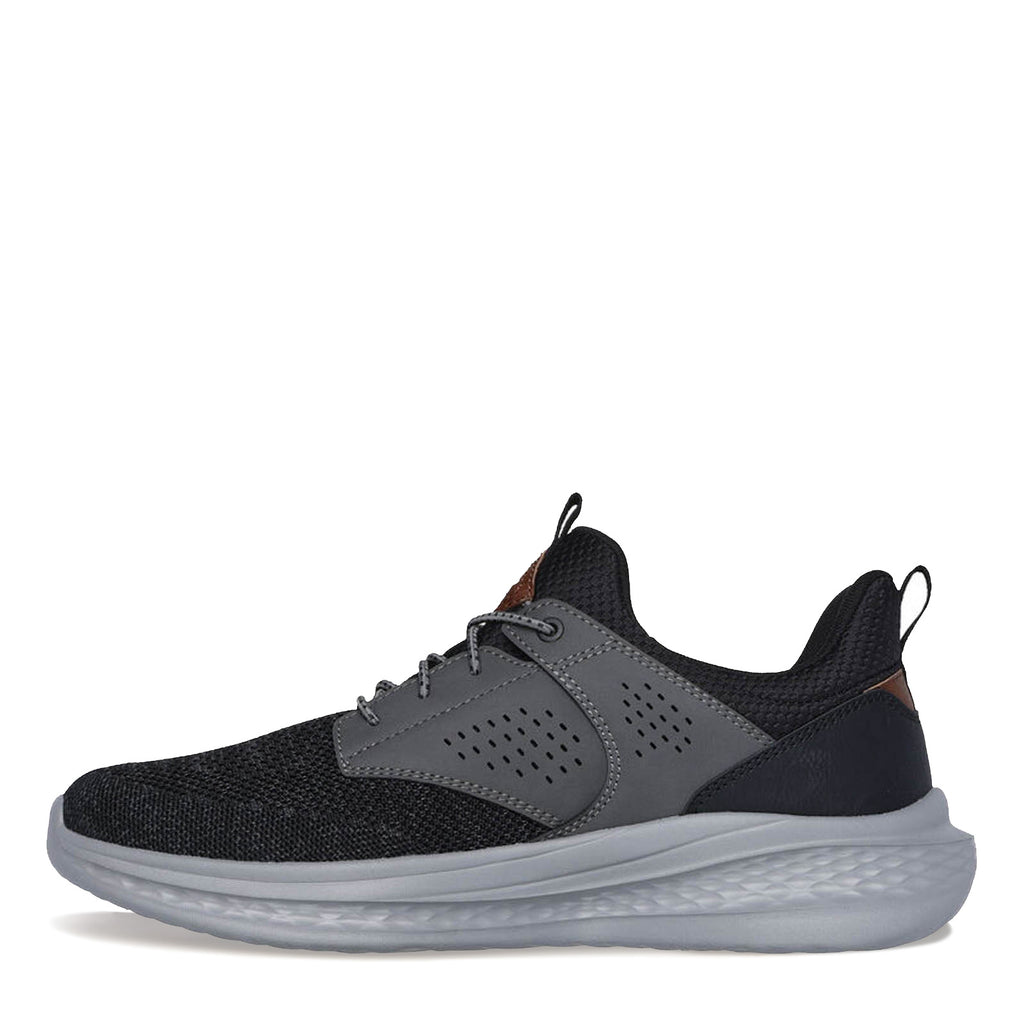 Men's Skechers Relaxed Fit: Slade - Breyer Sneaker BLACK GRAY KNIT 210892-BKGY