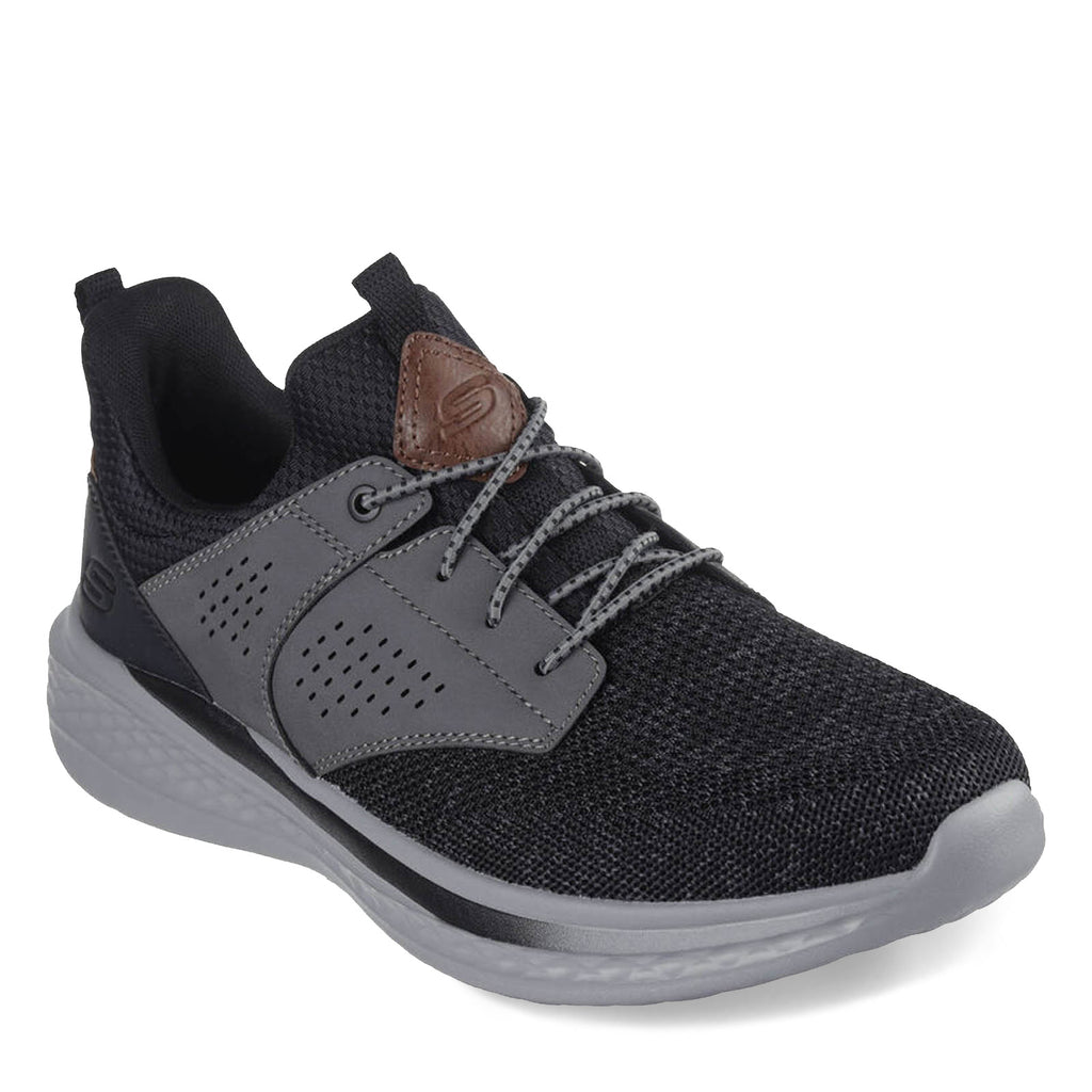 Men's Skechers Relaxed Fit: Slade - Breyer Sneaker BLACK GRAY KNIT 210892-BKGY