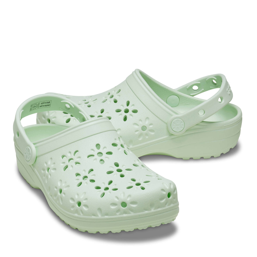 Women's Crocs Classic Floral Cut-Out Clog JADE 210927-3YH