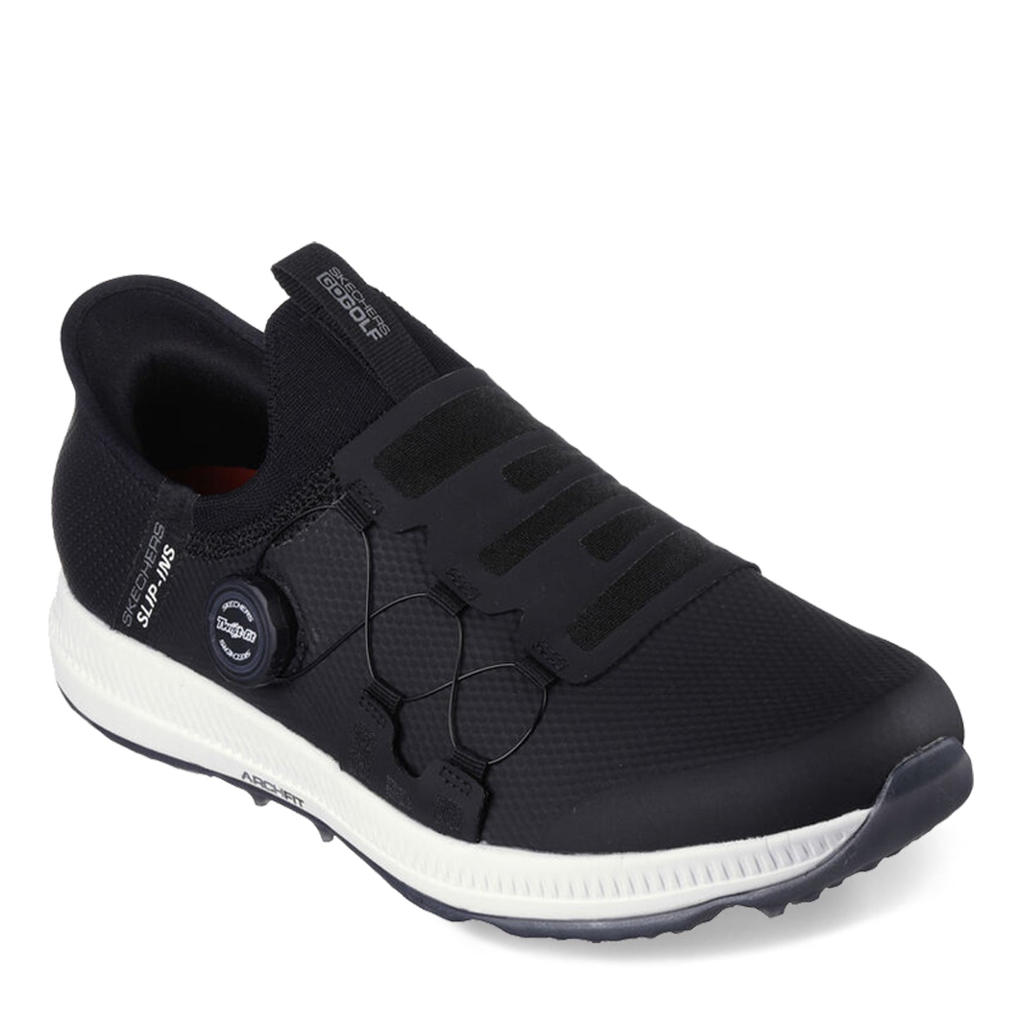 Peltz Shoes  Men's Skechers GOgolf: Elite 5 - Slip 'In Golf Shoe Black/White 214066-BKW