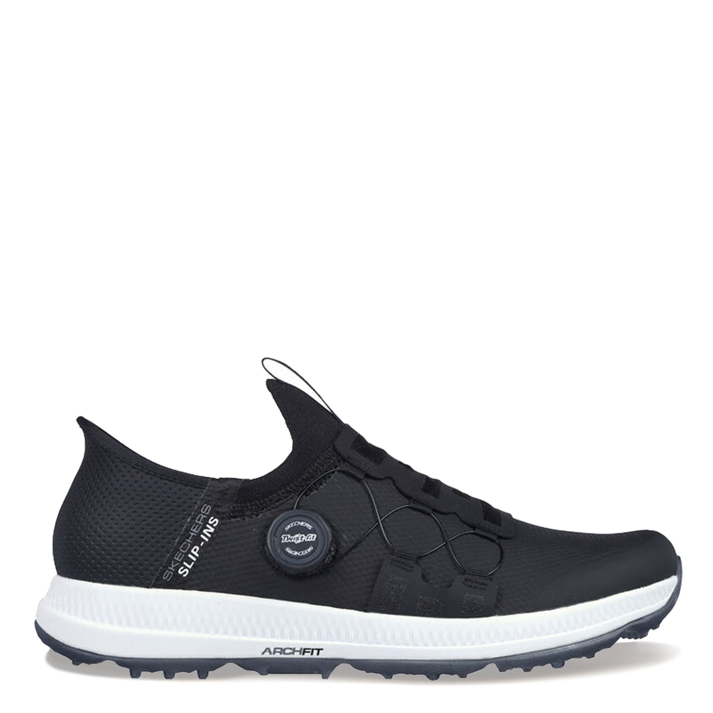 Peltz Shoes  Men's Skechers GOgolf: Elite 5 - Slip 'In Golf Shoe - X-Wide Width Black/White 214066WW-BKW