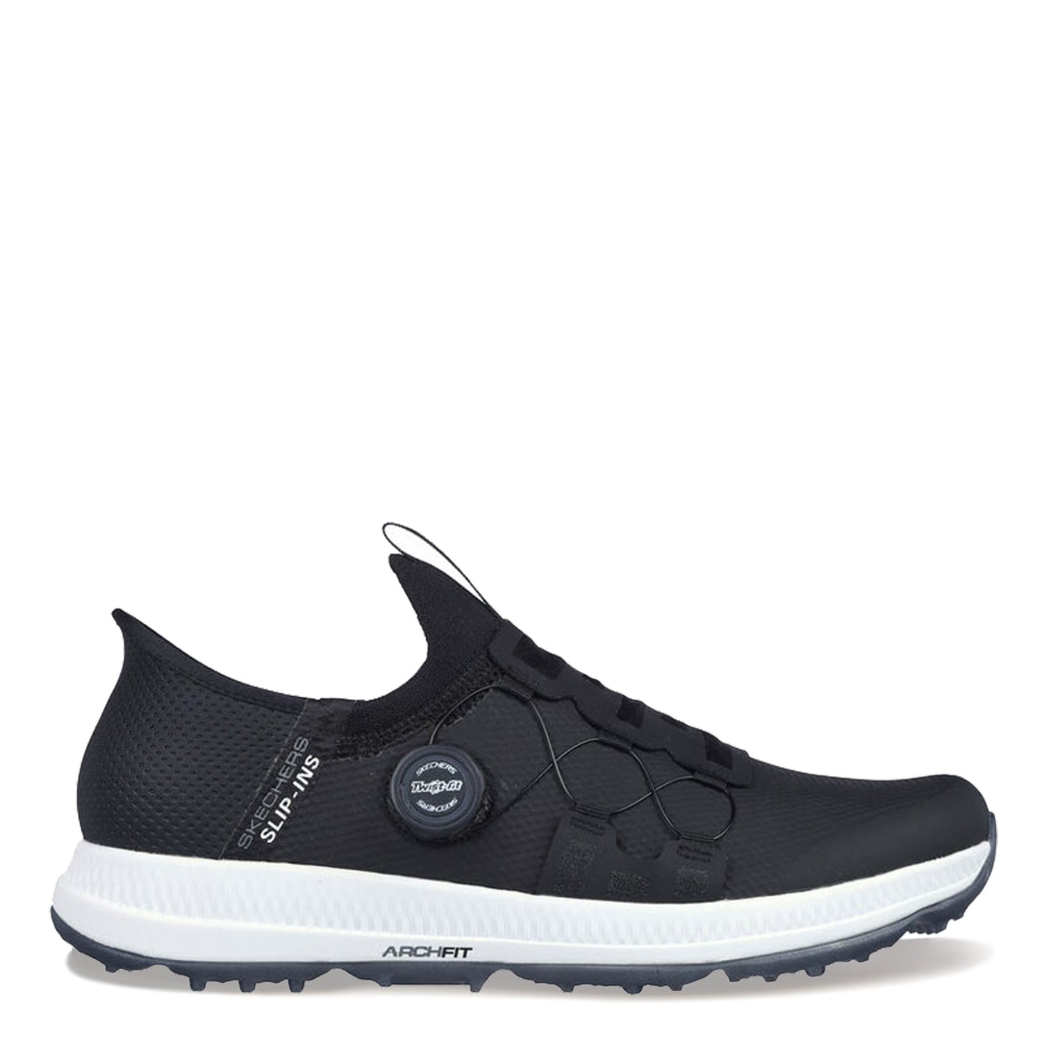 Peltz Shoes  Men's Skechers GOgolf: Elite 5 - Slip 'In Golf Shoe - X-Wide Width Black/White 214066WW-BKW