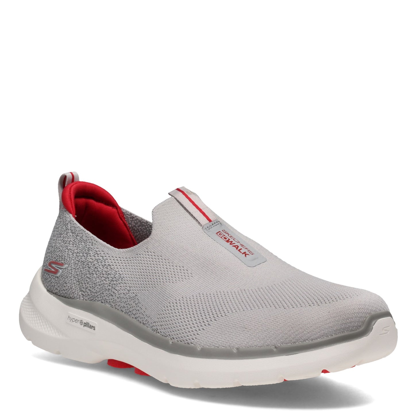 Peltz Shoes  Men's Skechers GOwalk 6 Slip-On - Wide Width GRAY /RED 216202WW-GYRD